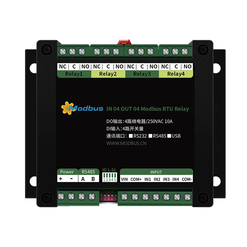 MODBUS RTU-4入4出继电器说明书插图