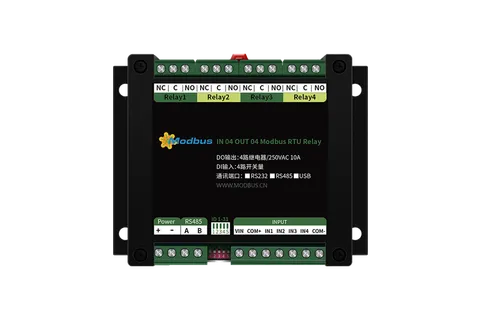 4入4出Modbus RTU继电器模块说明书