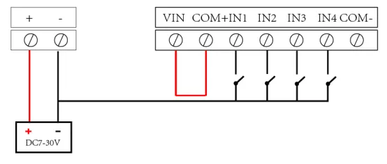 4入4出Modbus RTU继电器模块说明书插图3
