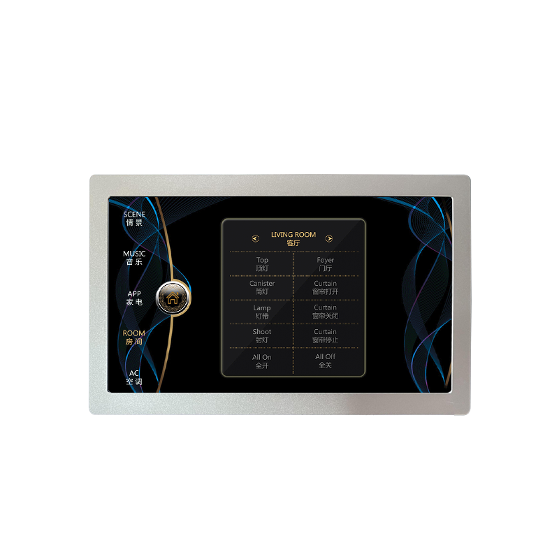 10寸智能触控面板-自由组态,Modbus,实现对灯光,窗帘,场景,空调,地暖,新风等的控制