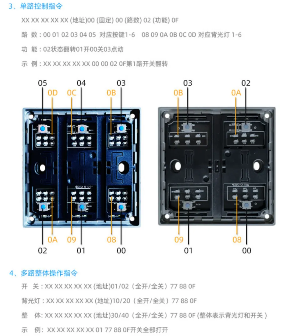 RS485通讯Modbus协议自保持继电器智能开关MESH场景面板插图4