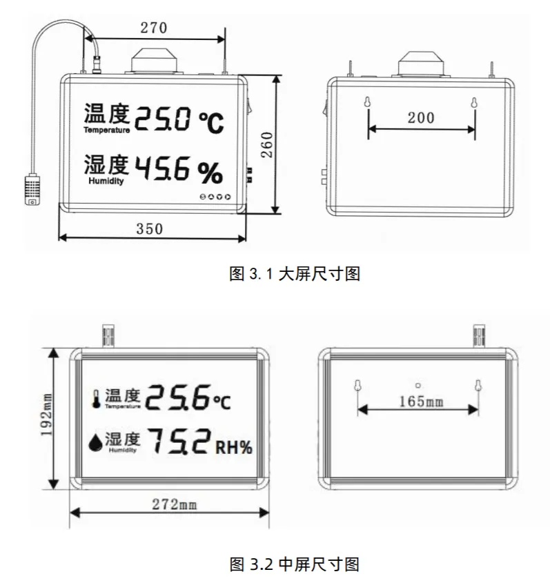 Modbus协议壁挂式温湿度变送器LED显示屏数字看板插图2