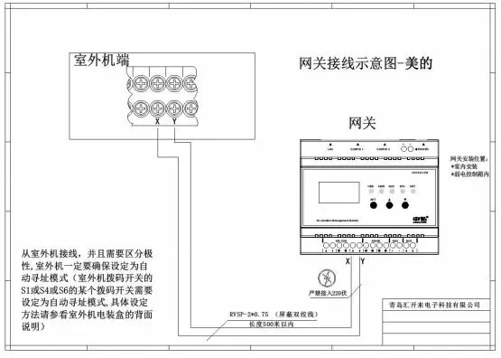美的中央空调与中弘网关通讯，接线及地址设定插图2