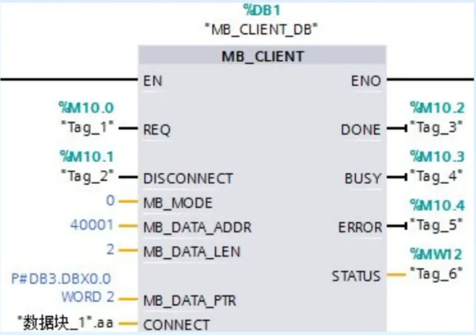 两台S7-1200 PLC之间的Modbus TCP通信插图7 两台S7-1200 PLC之间的Modbus TCP通信插图7