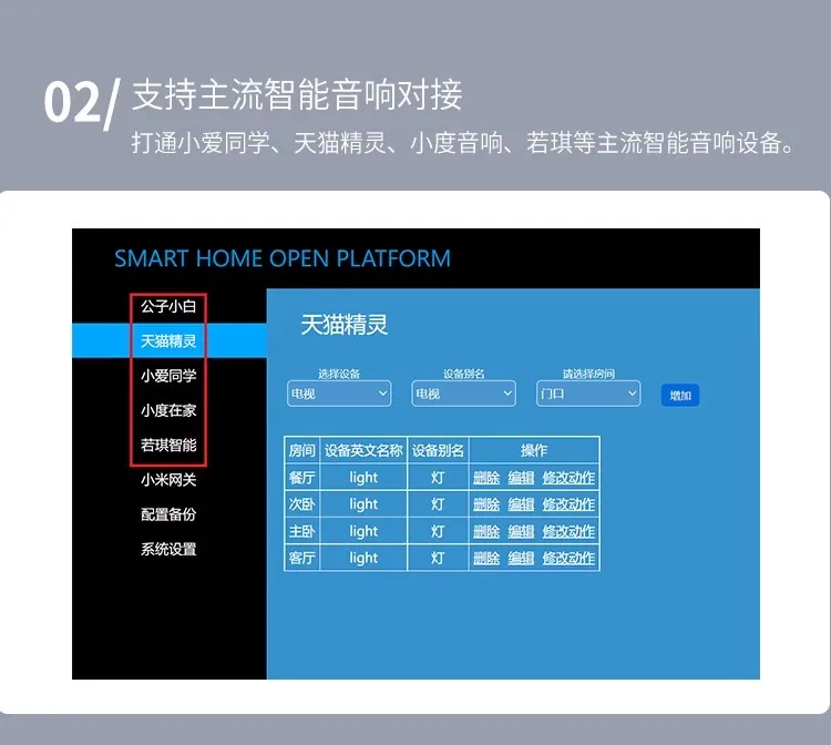 Modbus设备智能音响对接模块快思聪小爱同学天猫精灵小度音响插图5