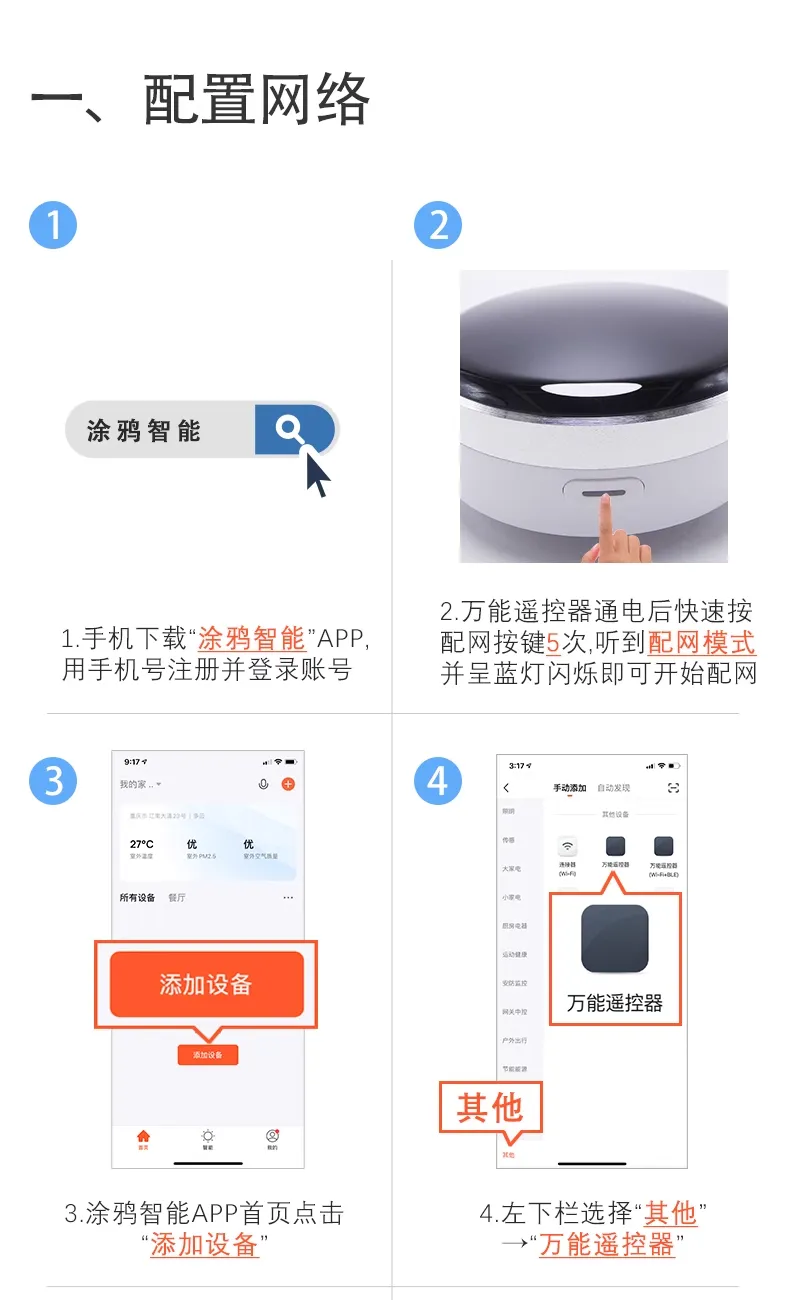 万能遥控器红外射频RS485三合一产品说明书插图1