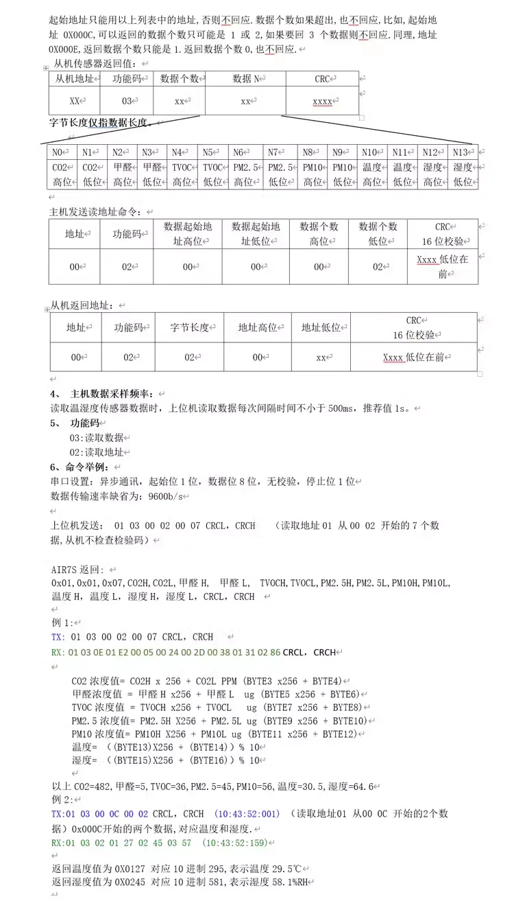 7合1空气质量传感器产品说明书插图2